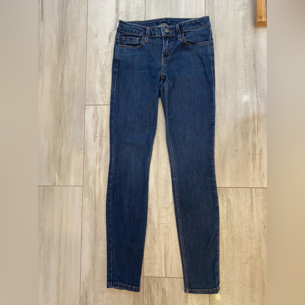 Level 99 Dark Indigo Stretch Denim Liza Skinny Blue Jeans, women’s 26